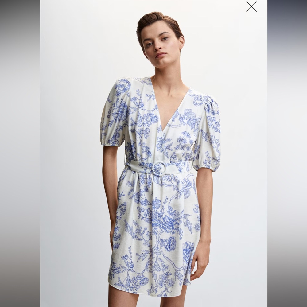 Mango Belt floral dress
